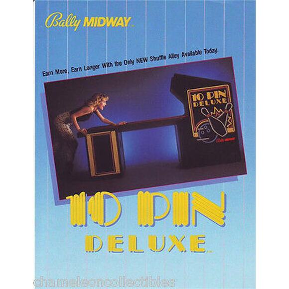 10 PIN DELUXE 1984 NOS SHUFFLE ALLEY SALES FLYER Vintage Retro Promo Art - Picture 1 of 2